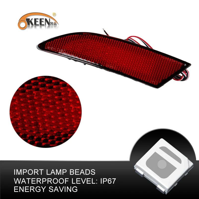 2Pcs For Ford Focus 3 2011 2012 2013 2014  Sedan Hatchback LED Rear Bumper Reflector Light Braking Warning Lamp Auto