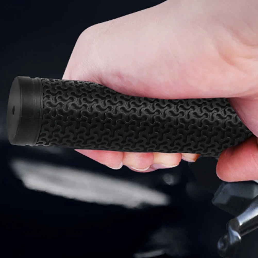1 Pair Bicycle Handle Soft Rubber Mountain Bike Grips Lock On Bicycle Handle Grips Shock-absorption Bike Handlebar Grips view 5
