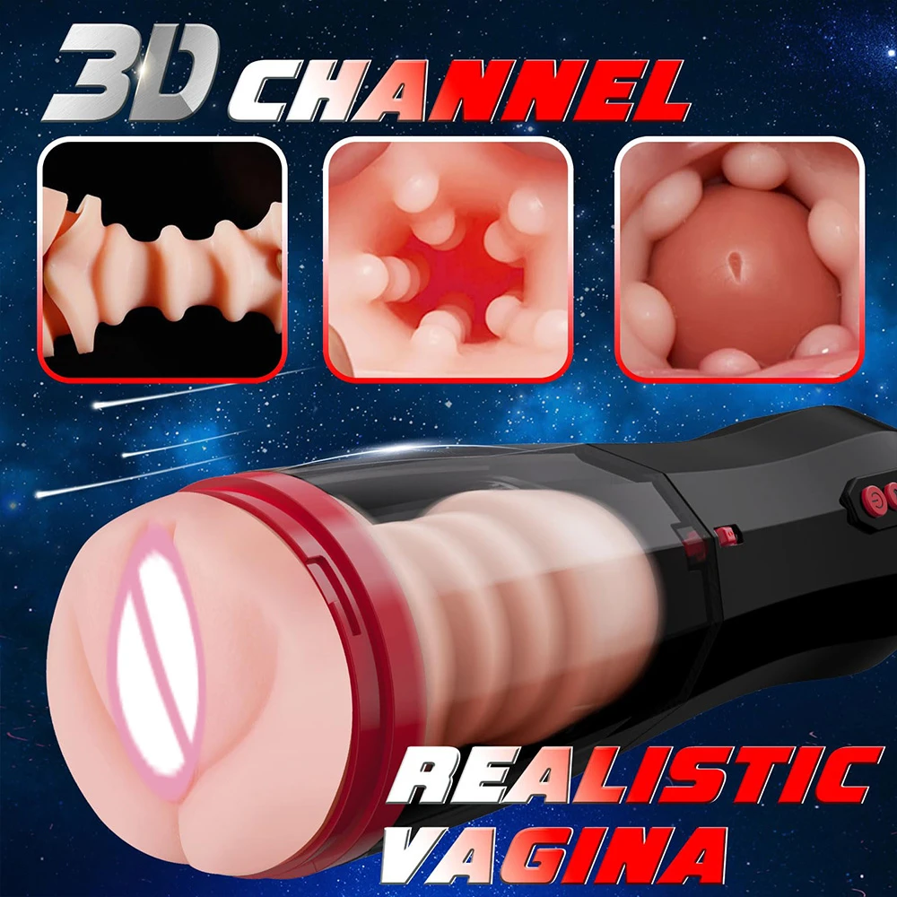 18+ Men's Premium Fully Automatic Retractable Aircraft Cup - Discreet Pocket Pussy Male Masturbator with Adjustable Modes