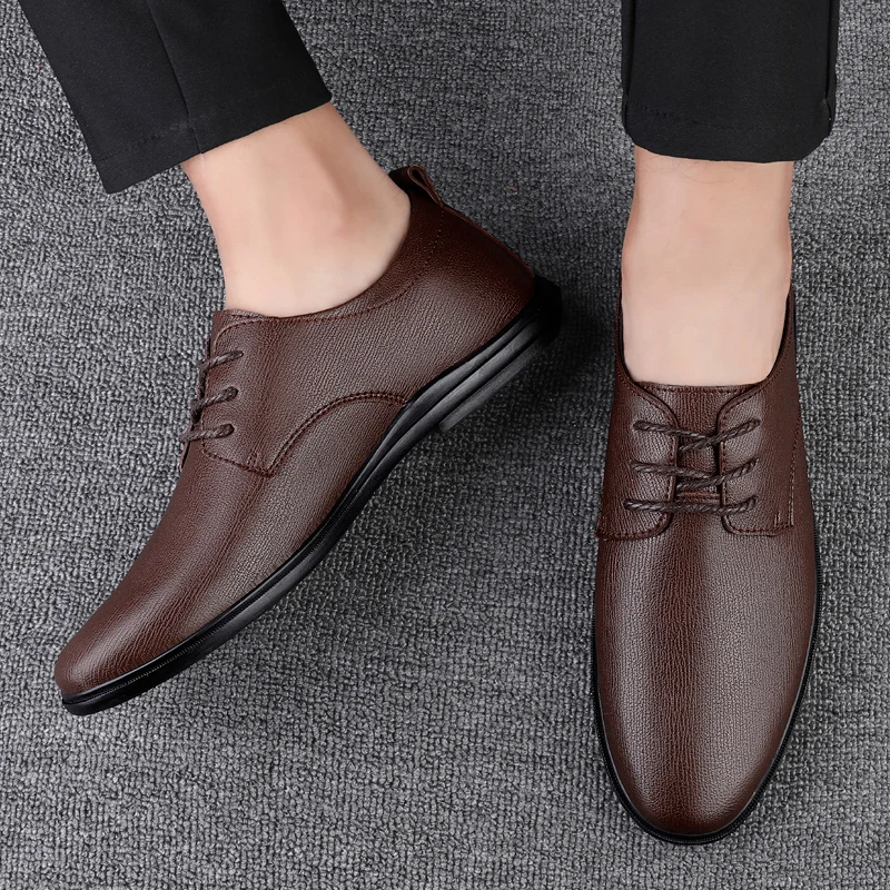 Fashionable men\'s leather shoesBusiness casual Casual Shoes For Men Flat Platform Walking Shoes Outdoor Footwear Loafers