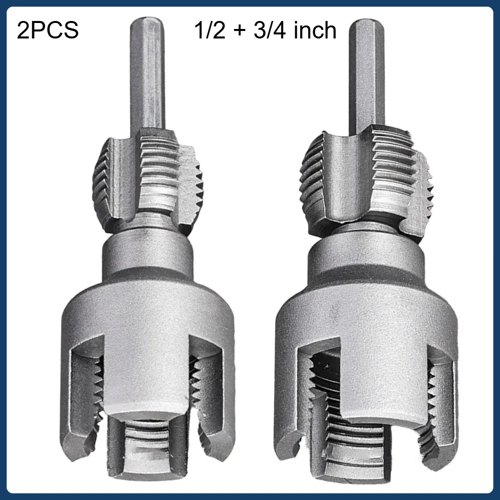 

2PCS Water Pipe Threader Tapping Tool 1/2 With 3/4 Inch Internal Thread External Thread Integrated Die Water Pipe Opener Tools