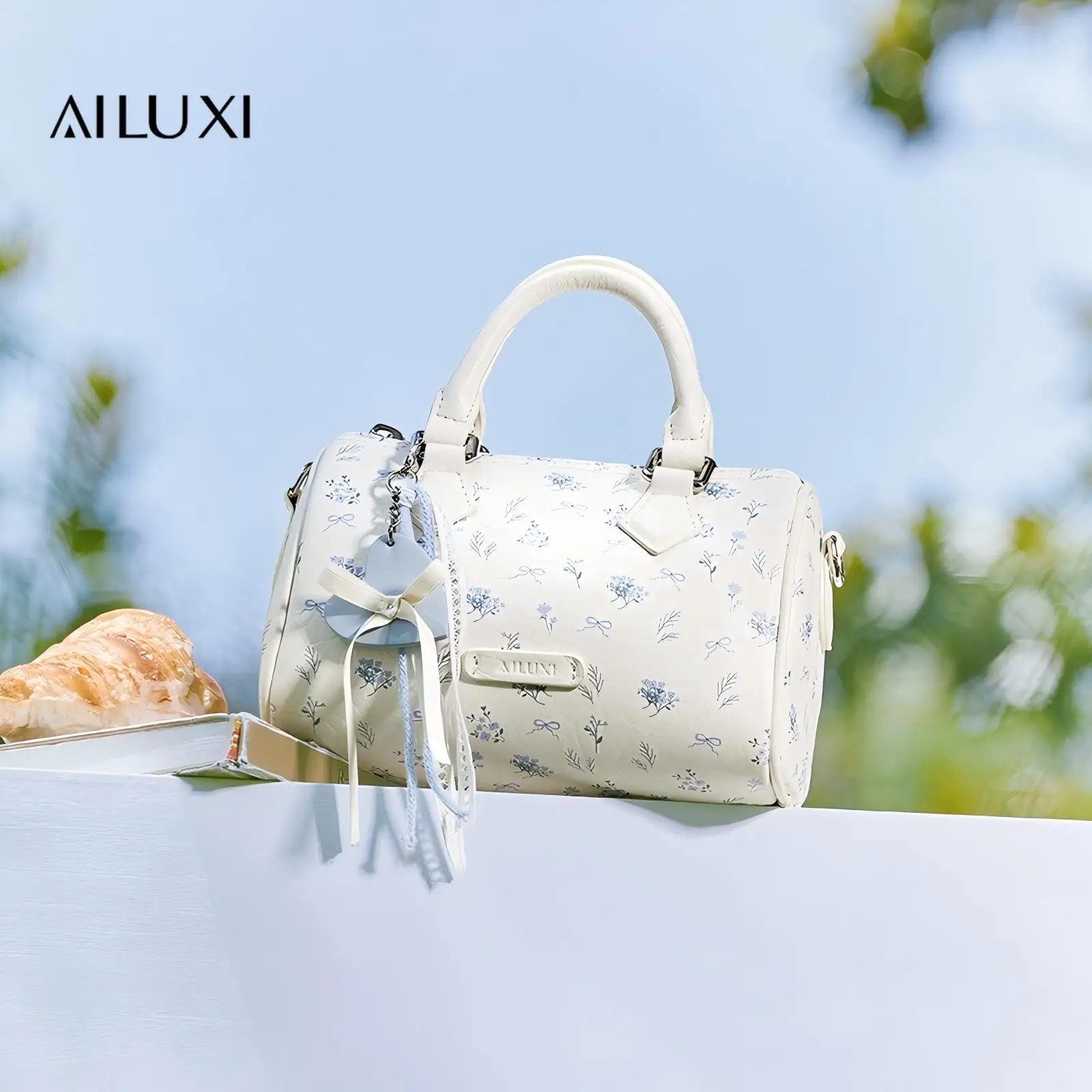 

AILUXI Women Bowling Bag Handbag Purse Replica Boston Mini Bag Luxury Designer Shoulder Crossbody Bag Valentine Christmas Gift