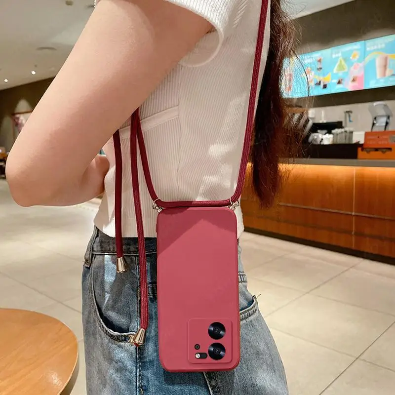 Crossbody Lanyard Phone Case For Xiaomi 13T 12T Pro Redmi Note 11 12 13 Pro 5G 11S Poco X6 X5 F6 Soft Silicone Slim TPU Cover