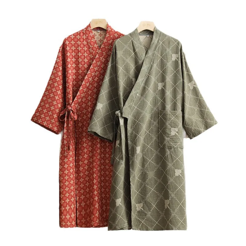 Accappatoio in garza di cotone a doppio strato per uomo e donna Coppia pigiama Abbigliamento Abbigliamento da casa Accappatoio assorbente da donna