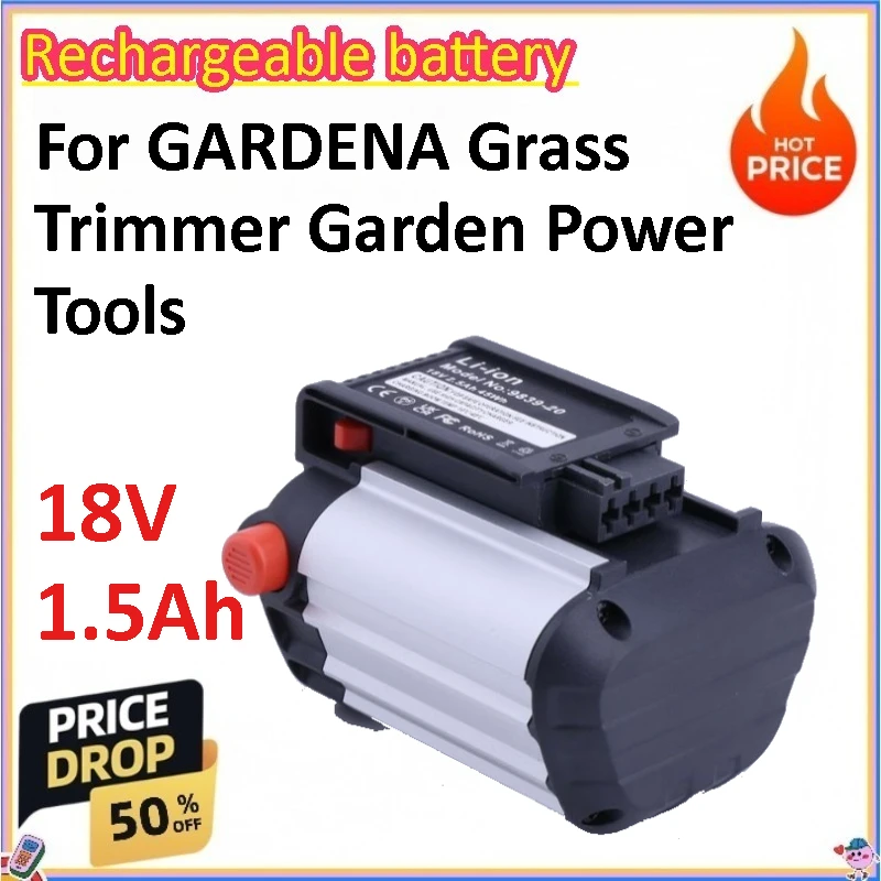 5PCS 18V 3Ah Lithium Battery for GARDENA Grass Trimmer Garden Power Tools