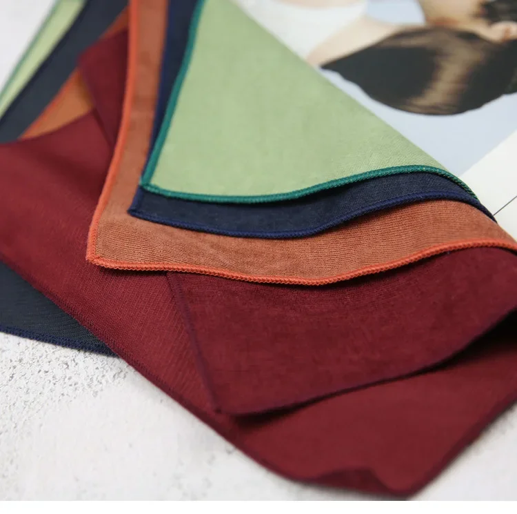 24cm Men's Business Pocket Square Solid Color Handkerchief Leisure Colorful Chest Scarf Casual Party Tuxedo Accessories