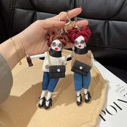 Luxury Real Mink Fur Keychain Bag Pompom Bag Charm KeyRing Car Jewelry Pendant Girlfriend Gift Luxury Keychain Charm Keychain