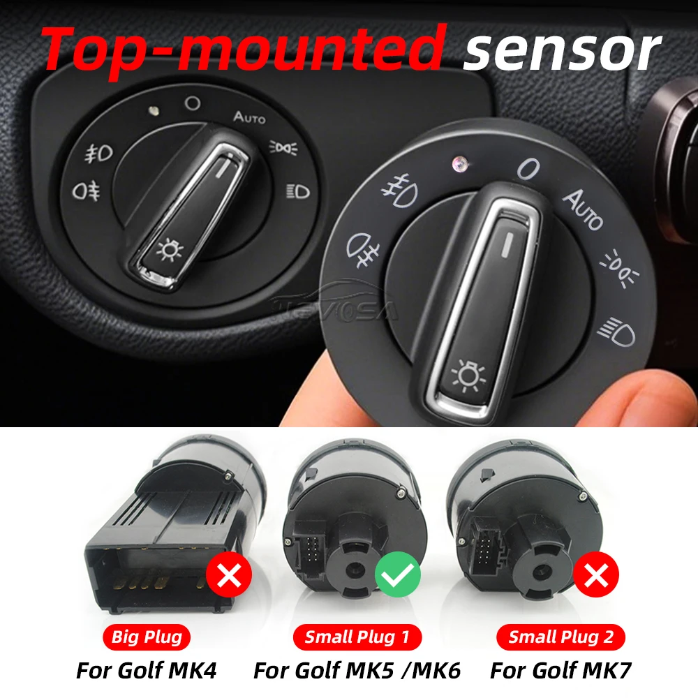 Auto Sensor Scheinwerfer Schalter Für VW Golf 5 6 MK5 MK6 Passat B6 Tiguan Amarok Für SEAT ALHAMBRA Nebel Licht Control Schalter – Detail 8