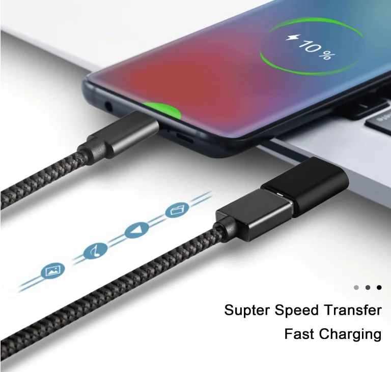 محول USB C إلى USB، محول Type C Thunderbolt 4 OTG، محول USB C ذكر إلى USB 3.0 أنثى (3 عبوات) لجهاز Apple MacBook Pro، Mac B