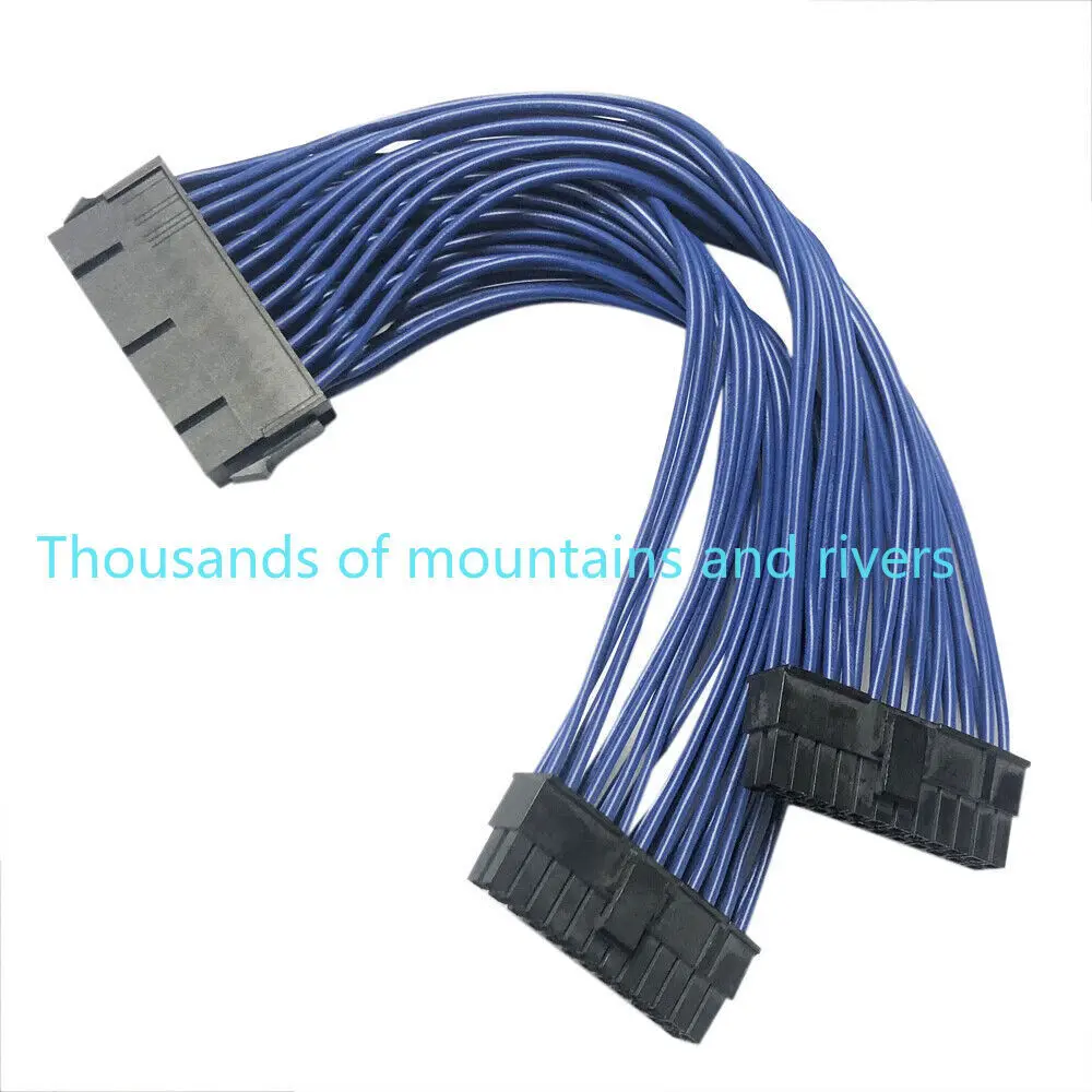 For ATX 24Pin 1 to 2 New Power Supply Extension cable PSU Male to Female Y Splitter