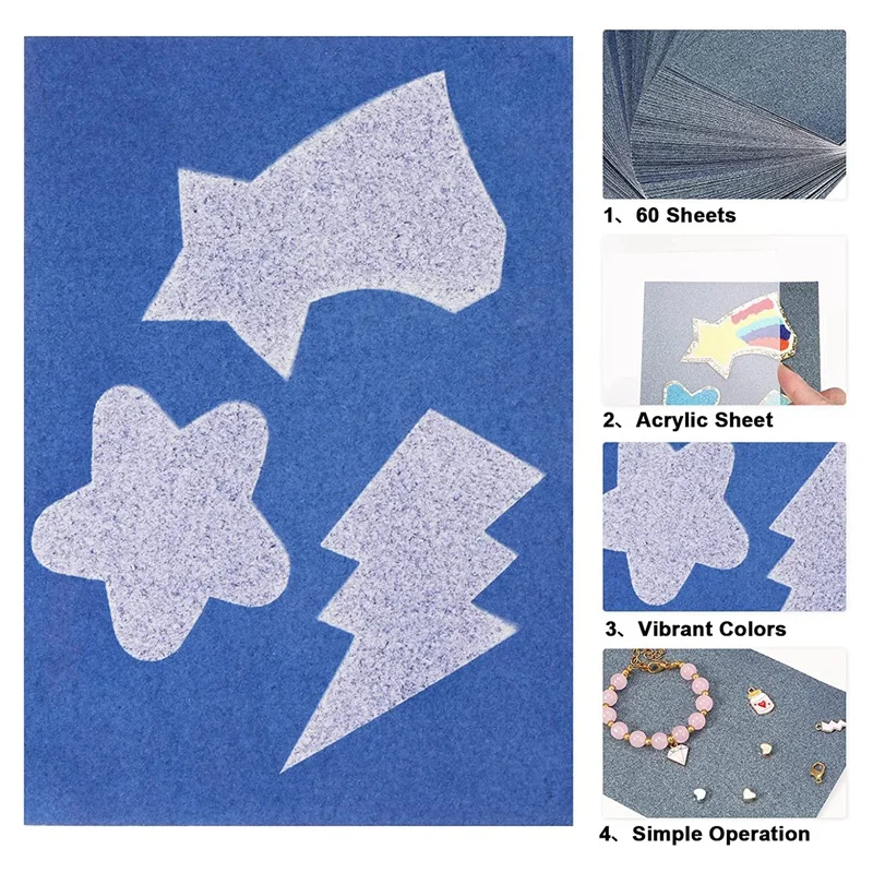 61 Pcs Sun Print Paper Cyanotype Paper Kit,Solar Drawing Paper Sensitivity Sun Print Nature Printing Paper(5.9X3.9 Inch)