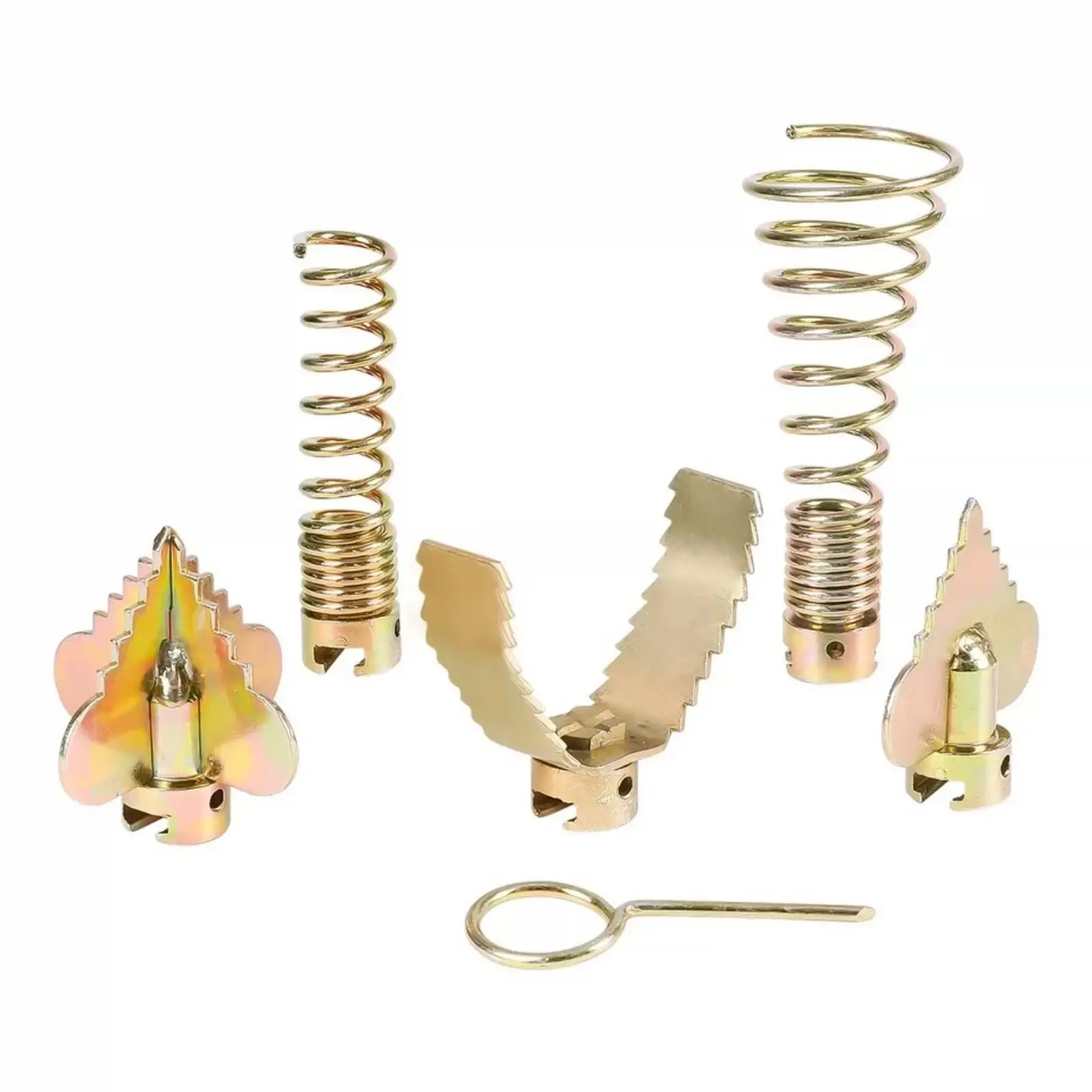 6 Pieces Drain Auger Attachment Kit Interchangeable Drain Auger Attachment Set Compatible Cutter Heads and Spiral Tips for