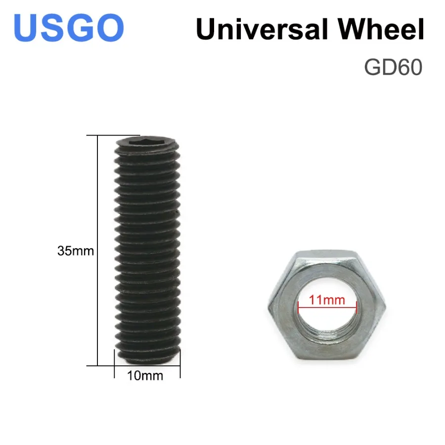 USGO Machines Universal Wheel GD-60S 10mm Adjustable M12 Standard Thread for CO2 Laser Cutting & Engraving Machine