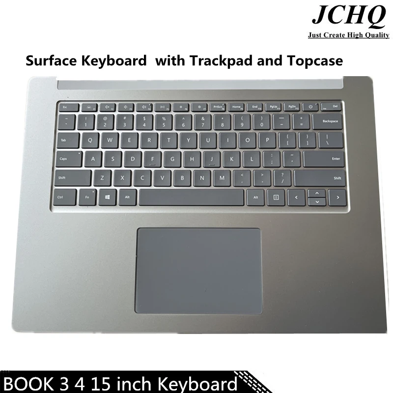 JCHQ Original Keyboard  For Microsoft Surface laptop 3/4 1872 15 inch Topcase Assembly Keyboard with Trackpad Complete Silver US