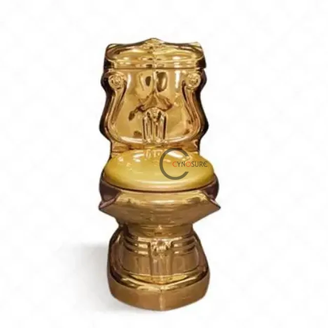 حمام أوروبي فاخر ذهبي عتيق عالي الجودة من الأرض إلى السقف حمام سيراميك صحي ذهبي