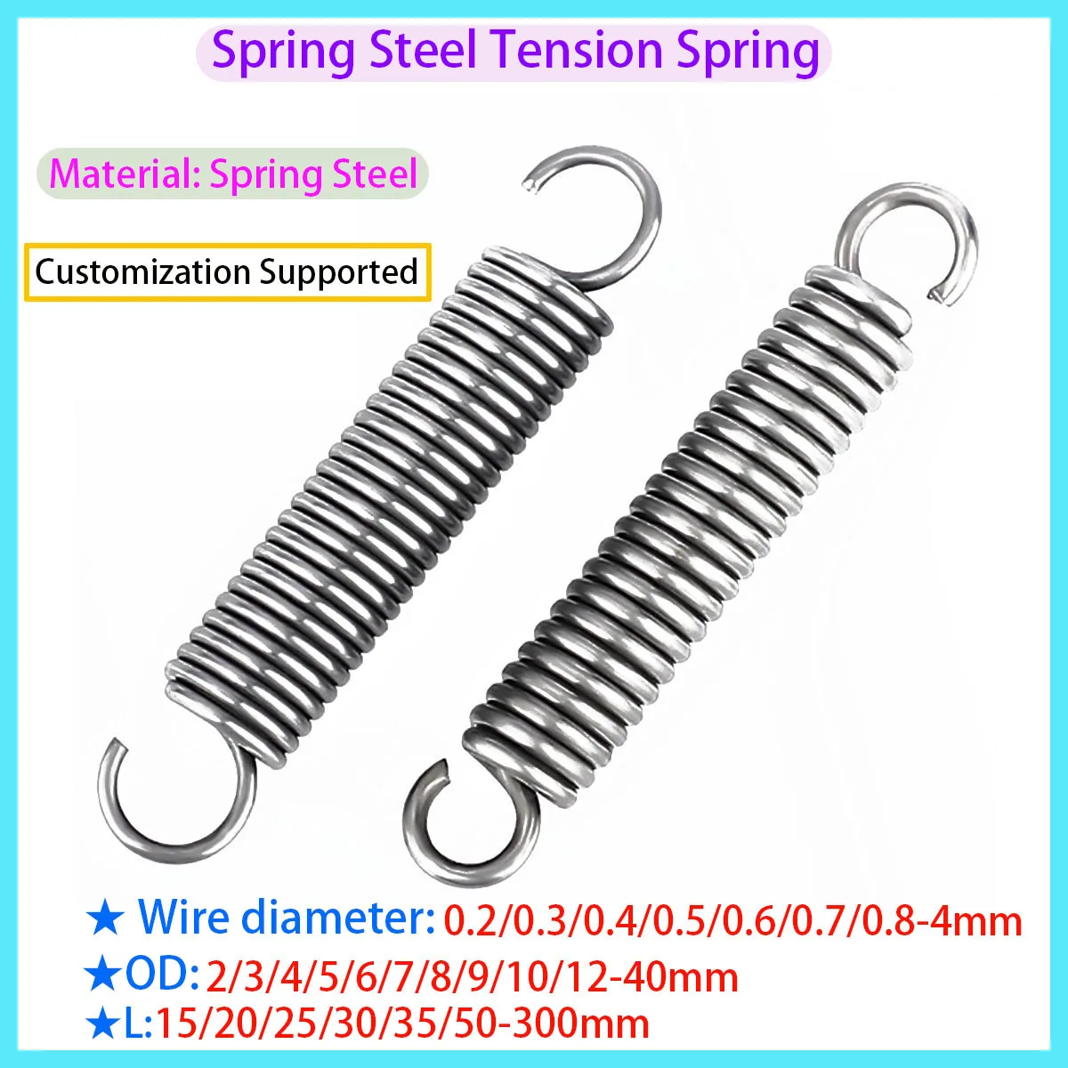 

Stainless Steel S-hook Cylindrical Tension Spiral Spring Steel Wire Diameter 2/3/4/5/6/7/8/9/10/12-40mm