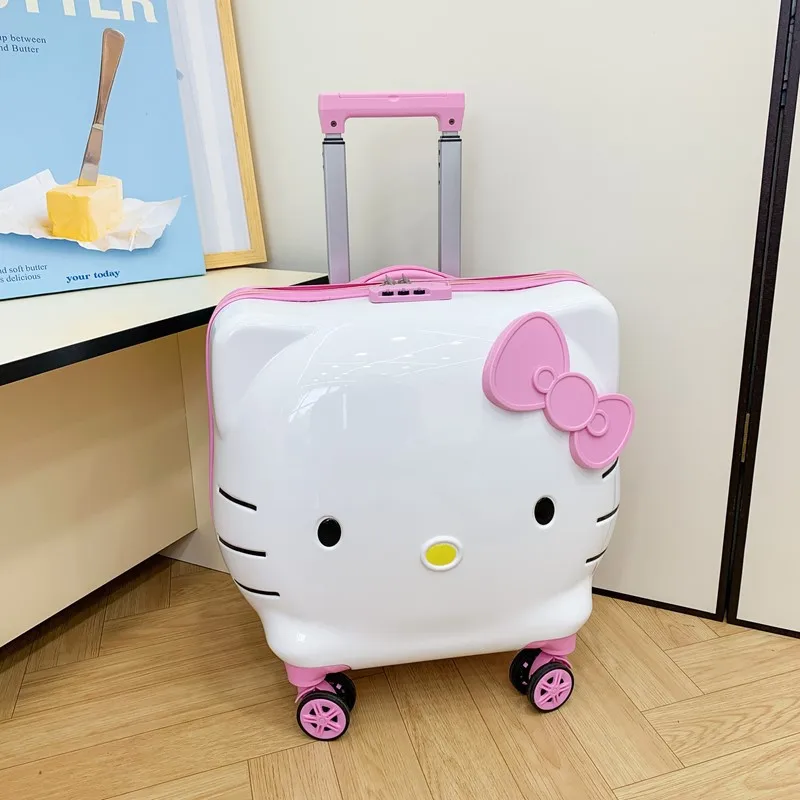 Hellokittys crianças mala moda dos desenhos animados bonito trole caso universal roda senha bloqueio grande capacidade versátil mala