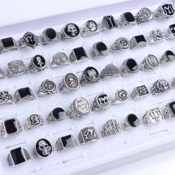 10/20/30/50Pcs/Lot Classics Fashion Punk Animal Skull Skeleton Rings For Men Women Mixed Style Jewelry Party Gifts Wholesale