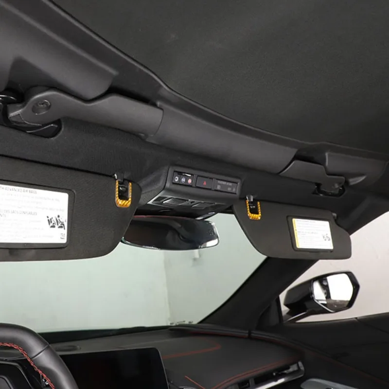 Car Vanity Mirror Decorative Panel Trim For Chevrolet Corvette C8 Z51 Z06 2020-2026 Soft Carbon Fiber Interior Car Accessories 6