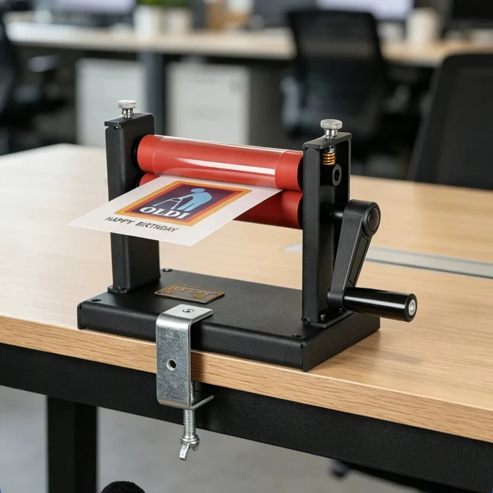 LBJ-150 Manual Cold Laminator – 6-Inch Hand-Crank Laminating Machine for Photos, Cards, and Small Documents