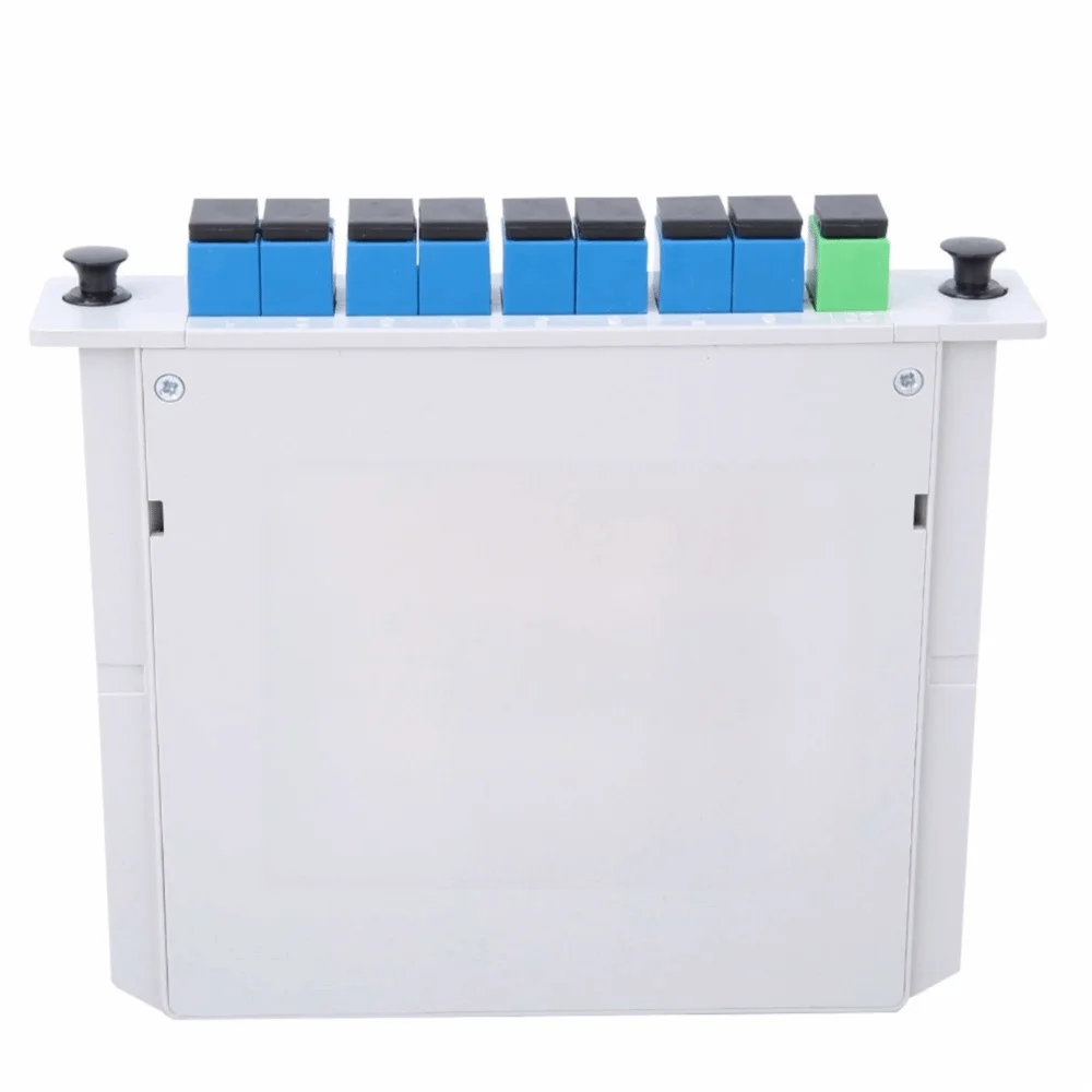 1x8 Fiber Optic Splitter SC/UPC Singlemode PLC Splitter Cassette Uniformly Distributed Cassette Type Optical Power Splitter
