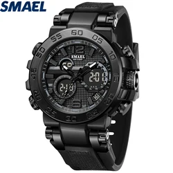 SMAEL 8106 LED Brand  Men Watches Sports Wristwatches 50M Waterproof  Men's Wristwatch Dual Time Alarm Clock Sport WatchDigital