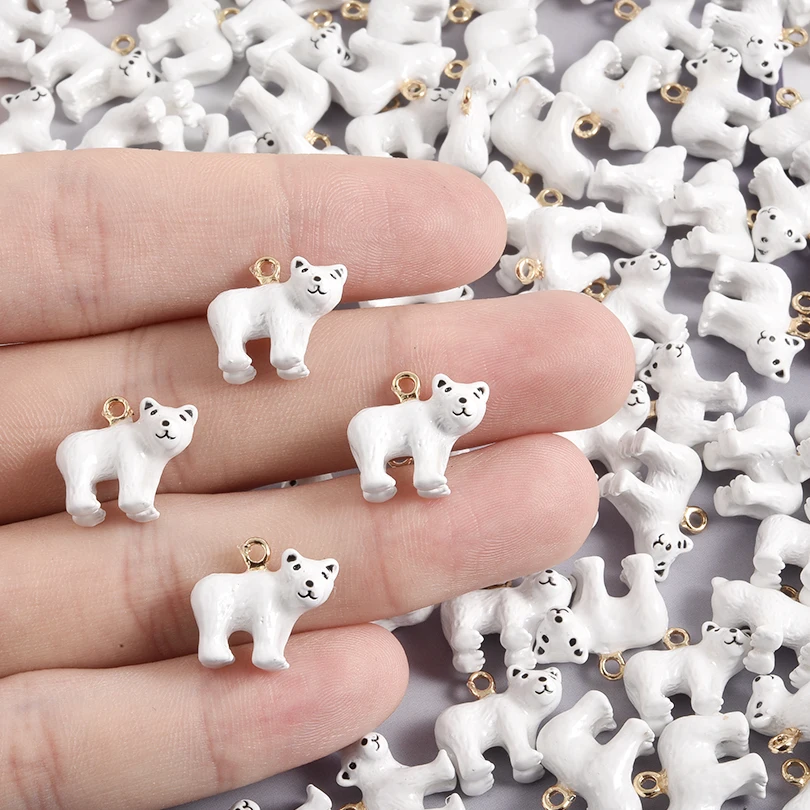 6개 세트 합금 동물 시리즈 벌 소시지 개 알파카 펭귄 펜던트 수제 DIY 맞춤형 목걸이 귀걸이 액세서리