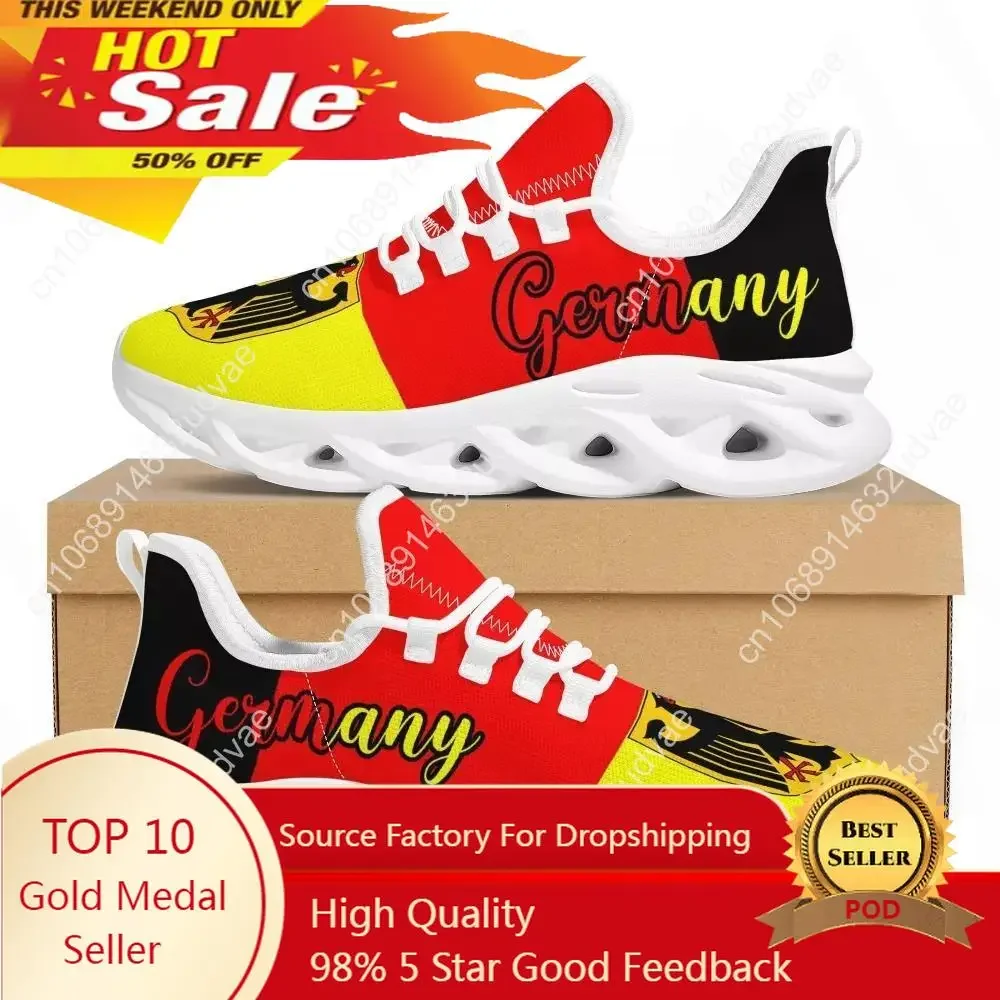 Men's Running Shoes Germany Flag Design Team Sport Sneakers Outdoor Flats Athletic Mesh Footwear Zapatillas Mujer