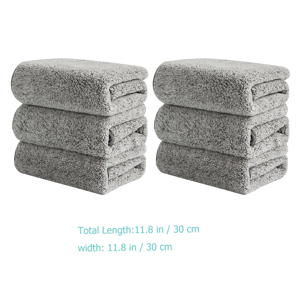 

6 Pcs Towels Washing Microfiber Cleaning Cloth Light Grey Kitchen Cleaning Water Practical Dishcloth Absorbent Durable Cloth