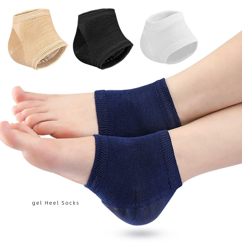 Gel Heel Pads Heel Cups Heel Cover Heel Protectors Cushion Foot Care Repair Skin Moisturizing anti-dry crack Half-yard Socks