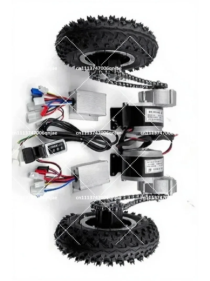 Electric Wheelbarrow Conversion Kit 8 Inch 500W Dual Drive Heavy Duty Trolley Cart 200kg Capacity