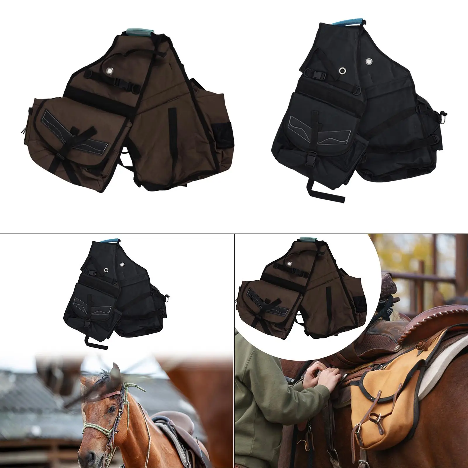 

Canvas Saddle Bag Compact Saddlebag for Horseback Equestrian /Western Sports