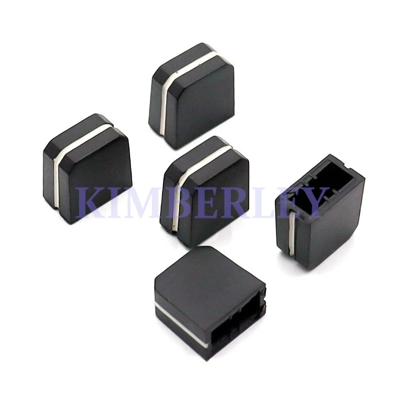 10PCS 12x7x12mm Black White Plastic Mixer Fader Knob Sliding Potentiometer Knobs Caps 4mm Hole Volume Control Push Key Cap