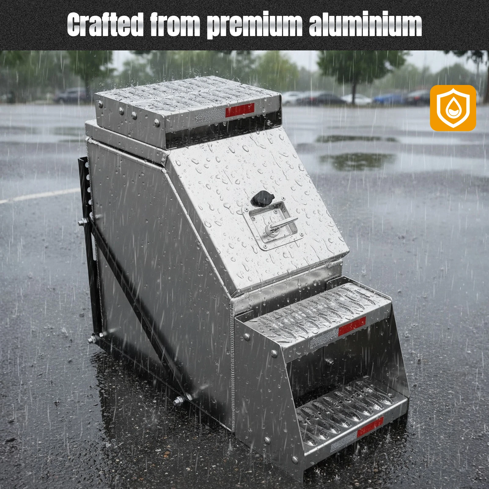 

Weatherproof Lockable Storage Box 12/23 Inch Aluminum Toolbox with T-Handle Latch Lock Fit for Peterbilt Kenworth & More