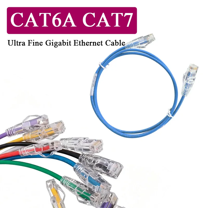 RJ45 CAT6A Ultra Fine Gigabit Network Wire Jumper CAT7 Ethernet Broadband Connection Line Computer High Speed 8Pin Network Cable