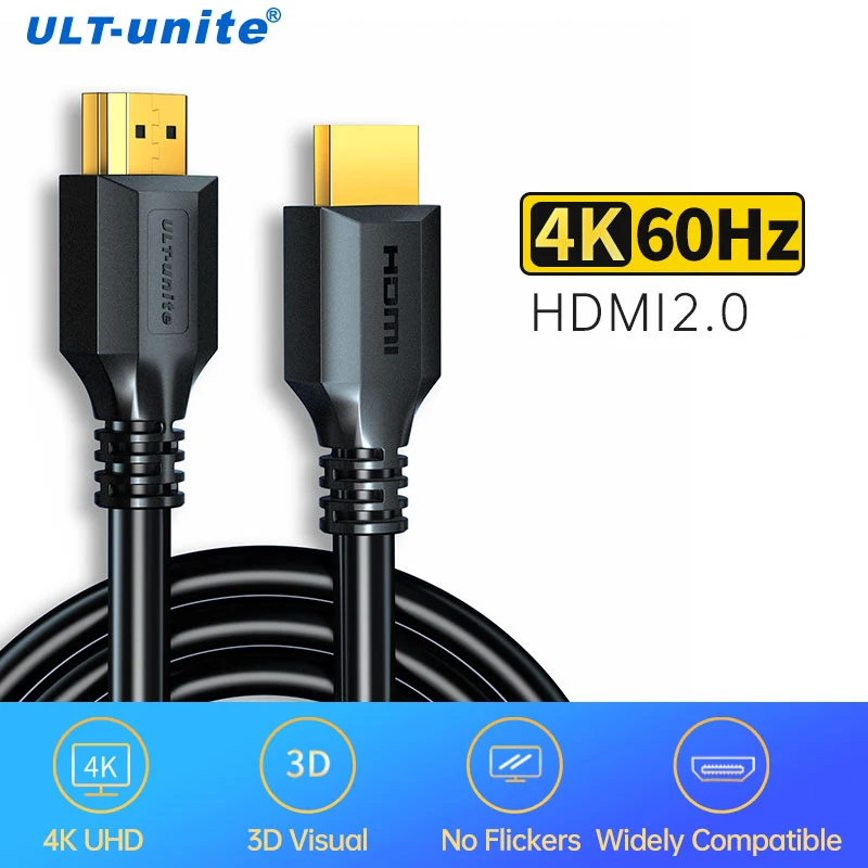 

4K HDMI Cable 2K 60Hz HDMI To HDMI CABL Video Cables 10Ft Gold Plated HDMI Splitter Cable For Projector Laptops PS5 Switch