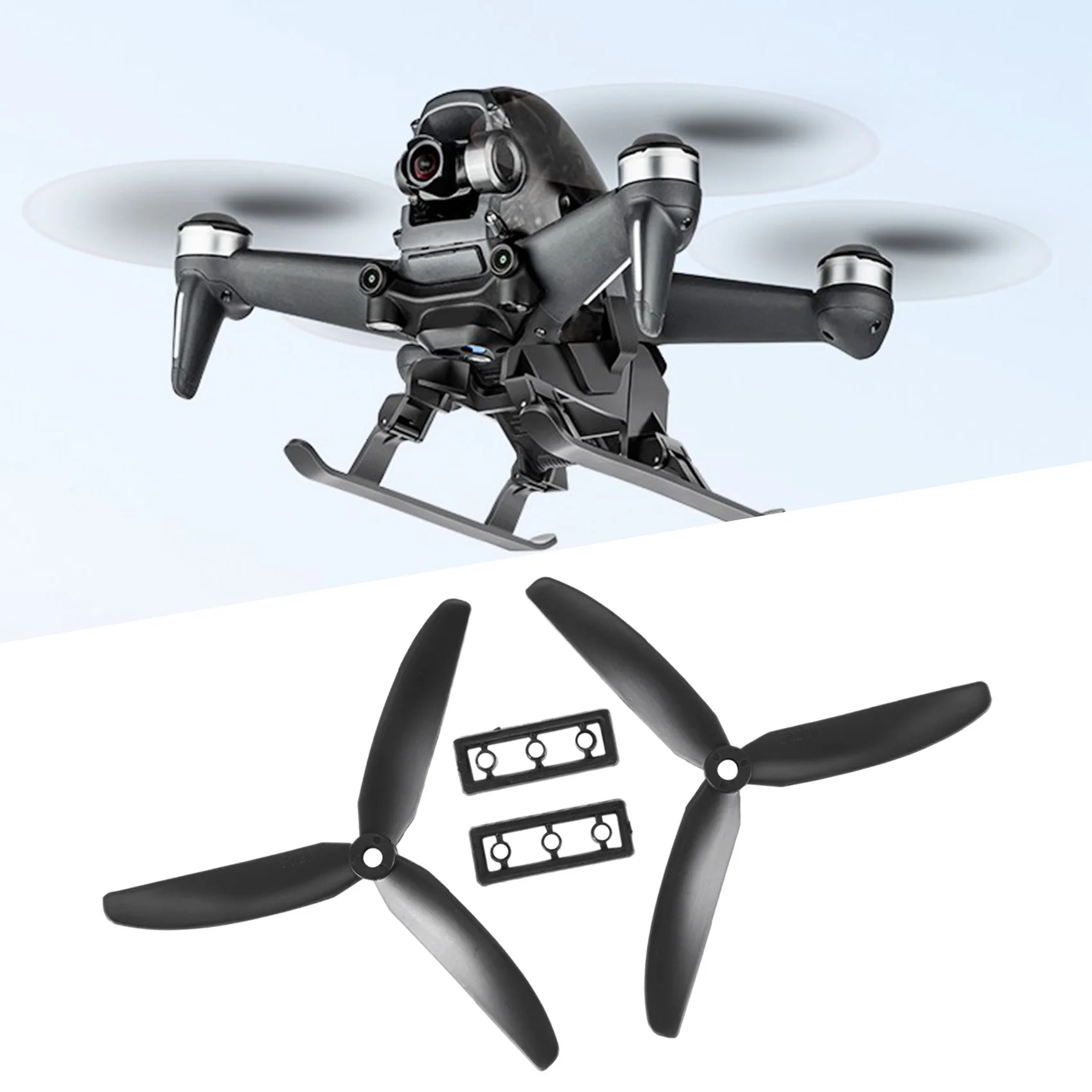 1 คู่ 5030 3-Blades Direct Drive ใบพัด Prop CW/CCW สําหรับเครื่องบินเครื่องบิน RC (สีดํา)