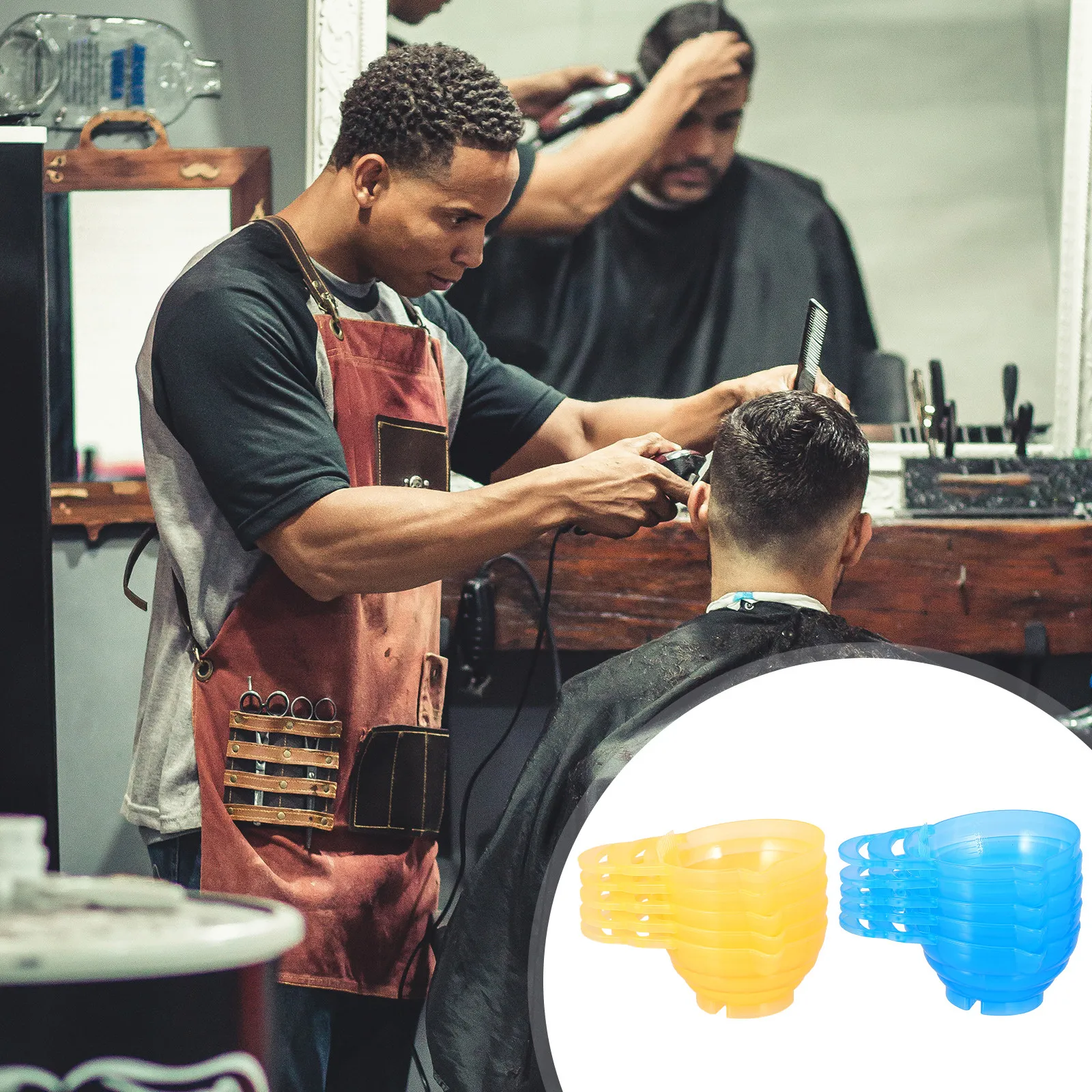 

10Pcs Hair Dye Bowls Stackable Design Hair Coloring Mixing Tint Bowls Comfortable Handle Salon DIY Hairdressing Professional Use