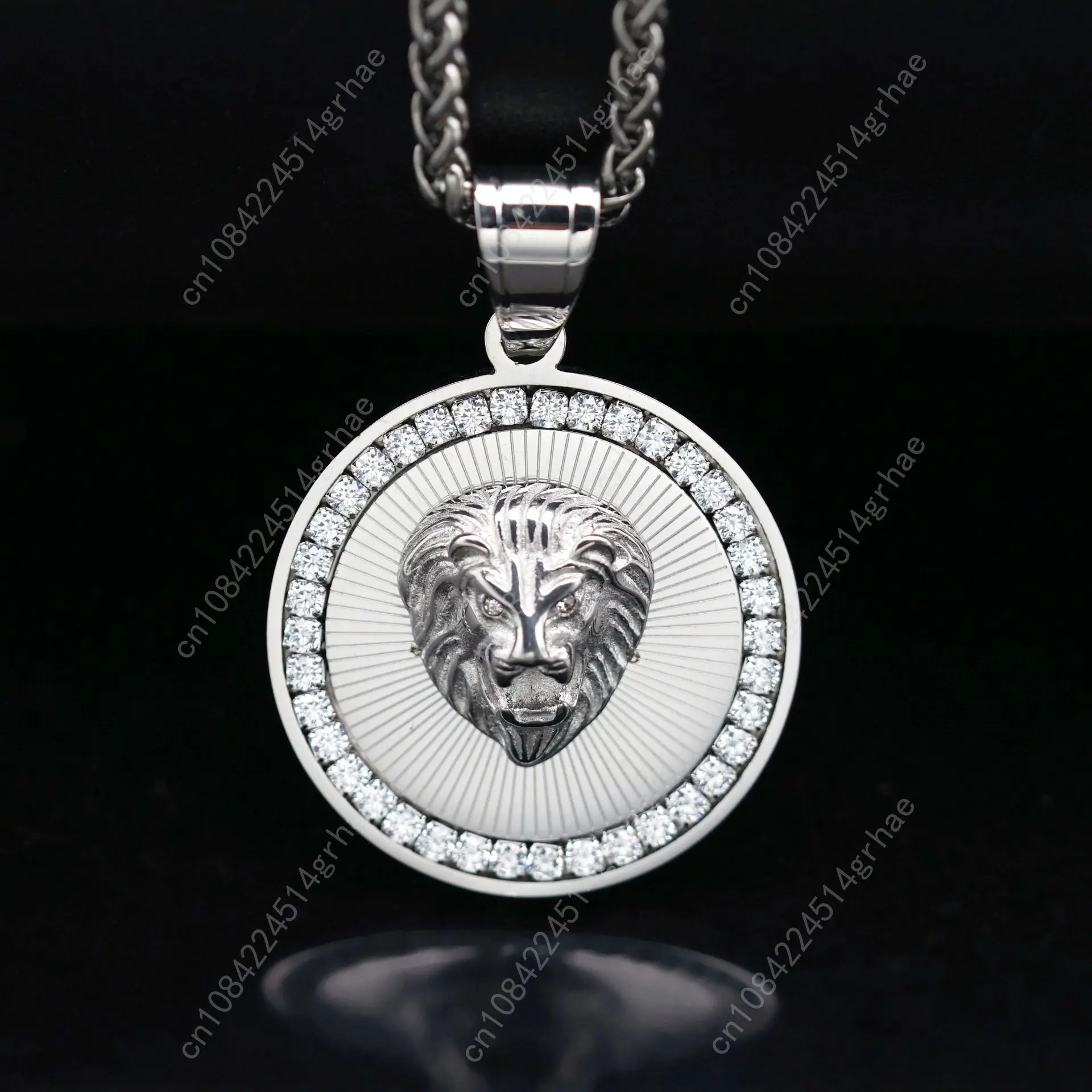 Glamour Luxury Lion Head Pendant for Women men with zircon stainless steel Necklace Banquet Jewelry Gift