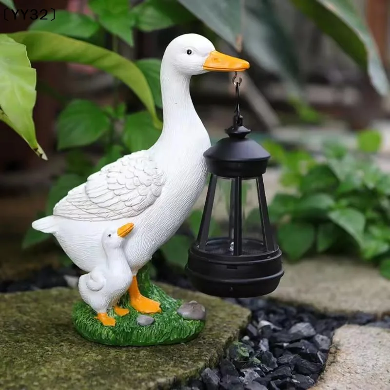 

Resin Solar Duck Sculpture Super Bright Warm Light Solar Lamp Garden Stake Light Energy Saving LED Animal Figurine Outdoor〔YY32〕