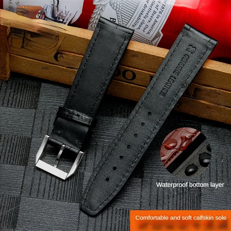 Genuine Leather Watch Band for IWC Portugal Portofino Pilot Mark 18 Little Prince Soft Comfortable Men Watch Strap20mm Wristband