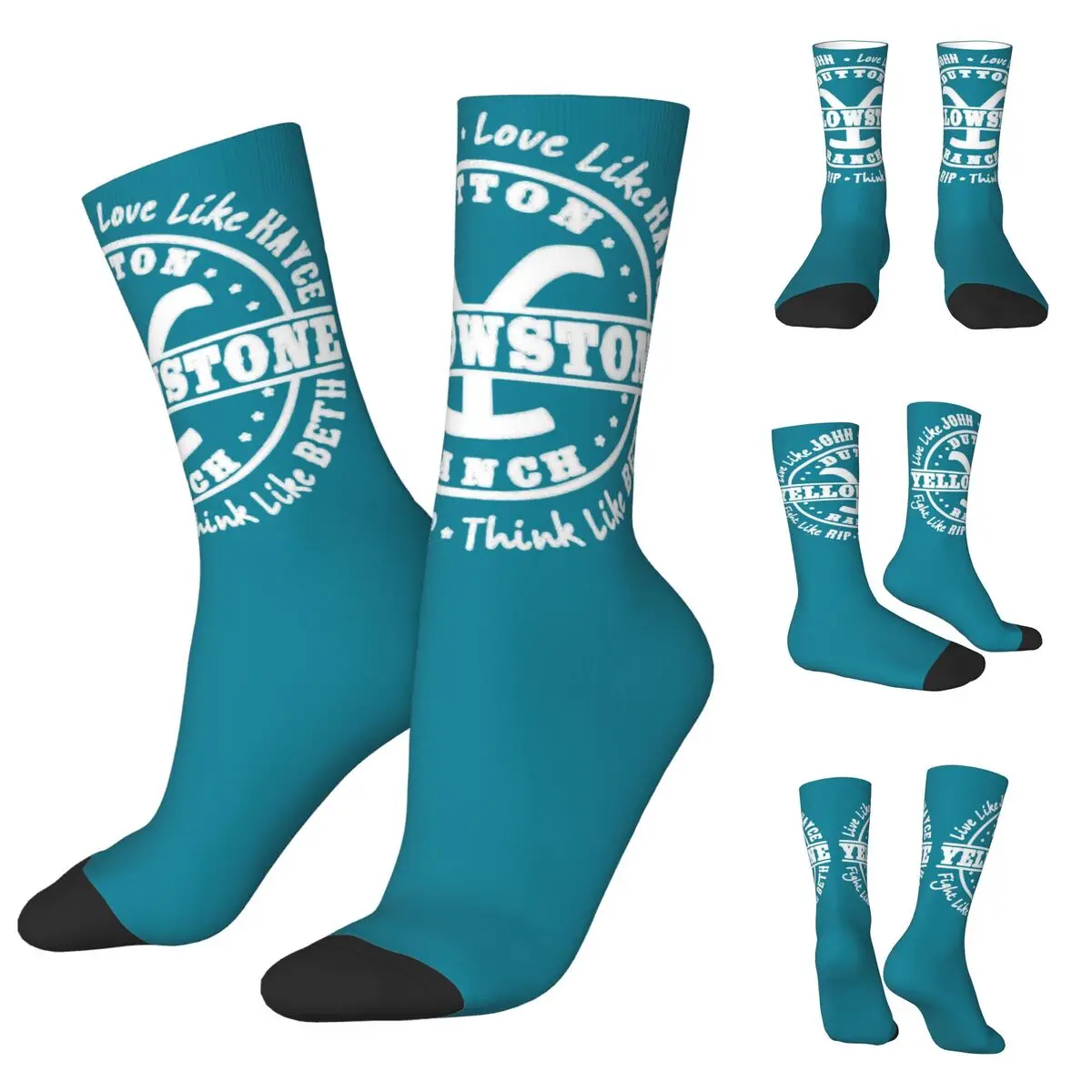 Cowboy Et De Yellowstone Dutton Ranch Unisex Socks,Warm 3D Print Happy Socks Street Style Crazy Sock