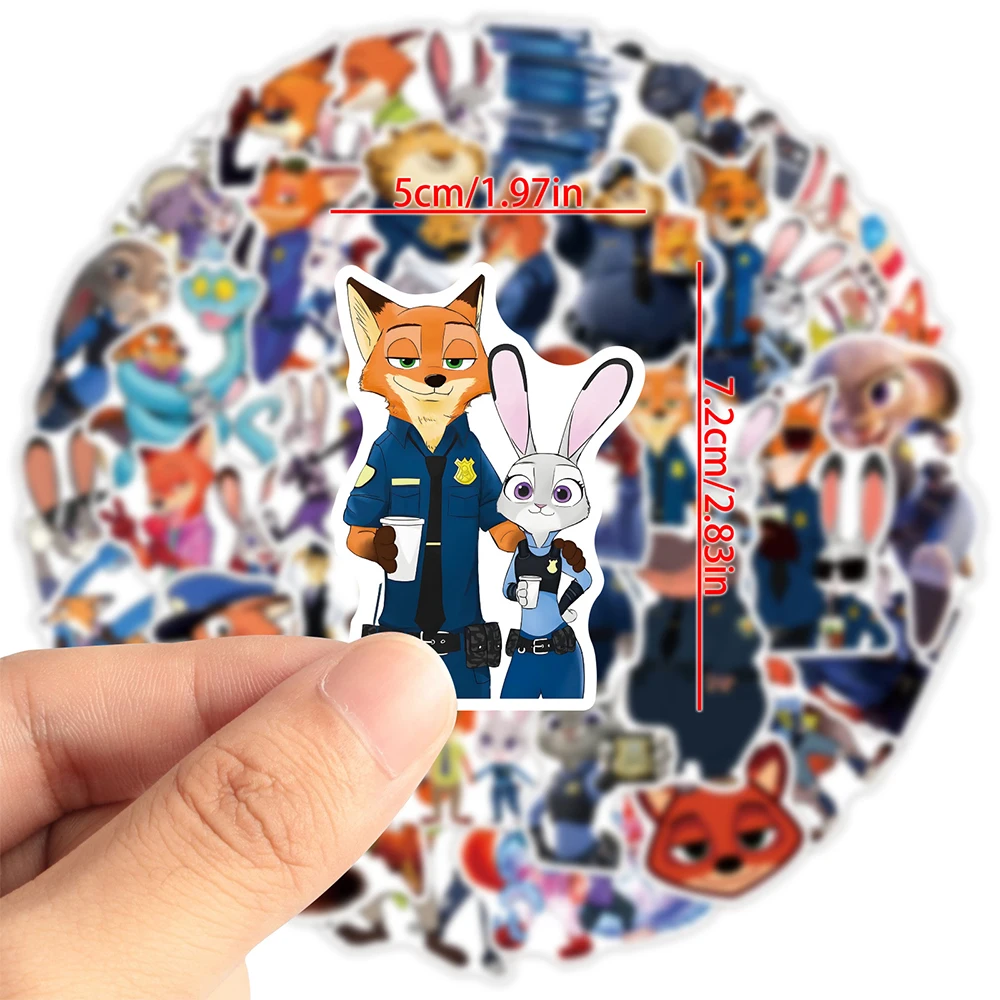 10/30/50 Stück Disney Cartoon Film Zootopia Aufkleber Niedliche Anime Graffiti Aufkleber für Kinder Spielzeug DIY Briefpapier Notebook Handy Aufkleber