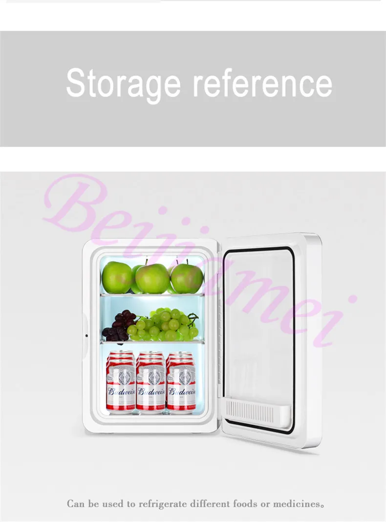 Refrigerador de coche de 22L, refrigerador de doble uso, almacenamiento de frutas y alimentos, gran capacidad, refrigeración del hogar