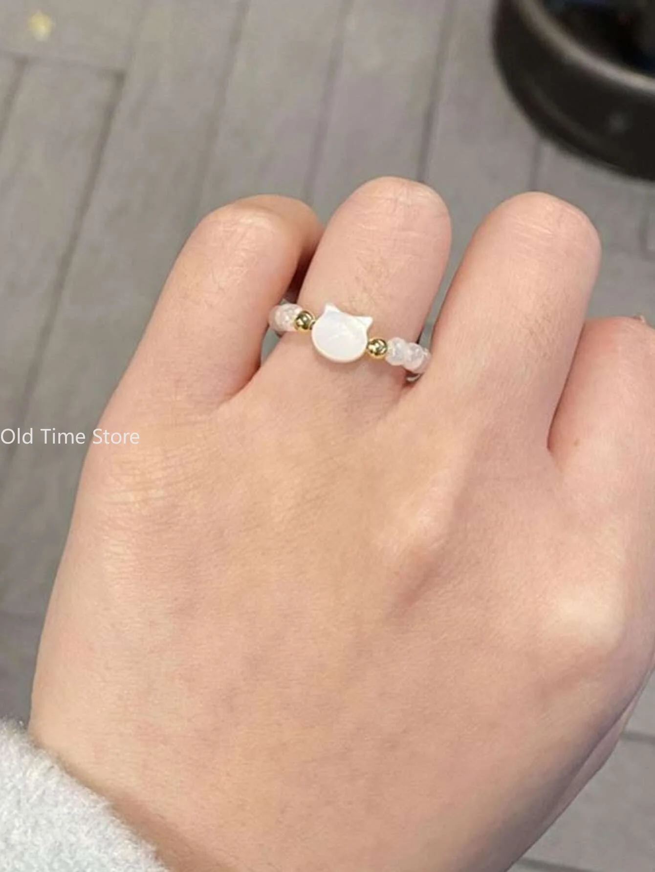 1pc Fashion Black White Cat Creative Animal Sweet Y2K Rings Women Daily Party Open Ring Jewelry Gift
