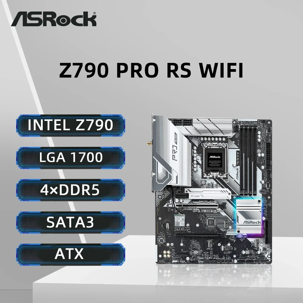 

Материнская плата ASRock Z790 PRO RS WIFI LGA 1700 с поддержкой i9-14900K i7-14700K 13600K i5-14600KF 12400F Процессор 4xDDR5 7200 МГц M.2 ATX