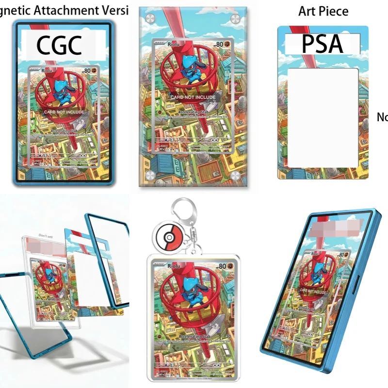 Art Display for Pokemon Scarlet & Violet Promo Riolu Anime Expand Art Fans Gift Recyclable Acrylic Protective Case Keychain
