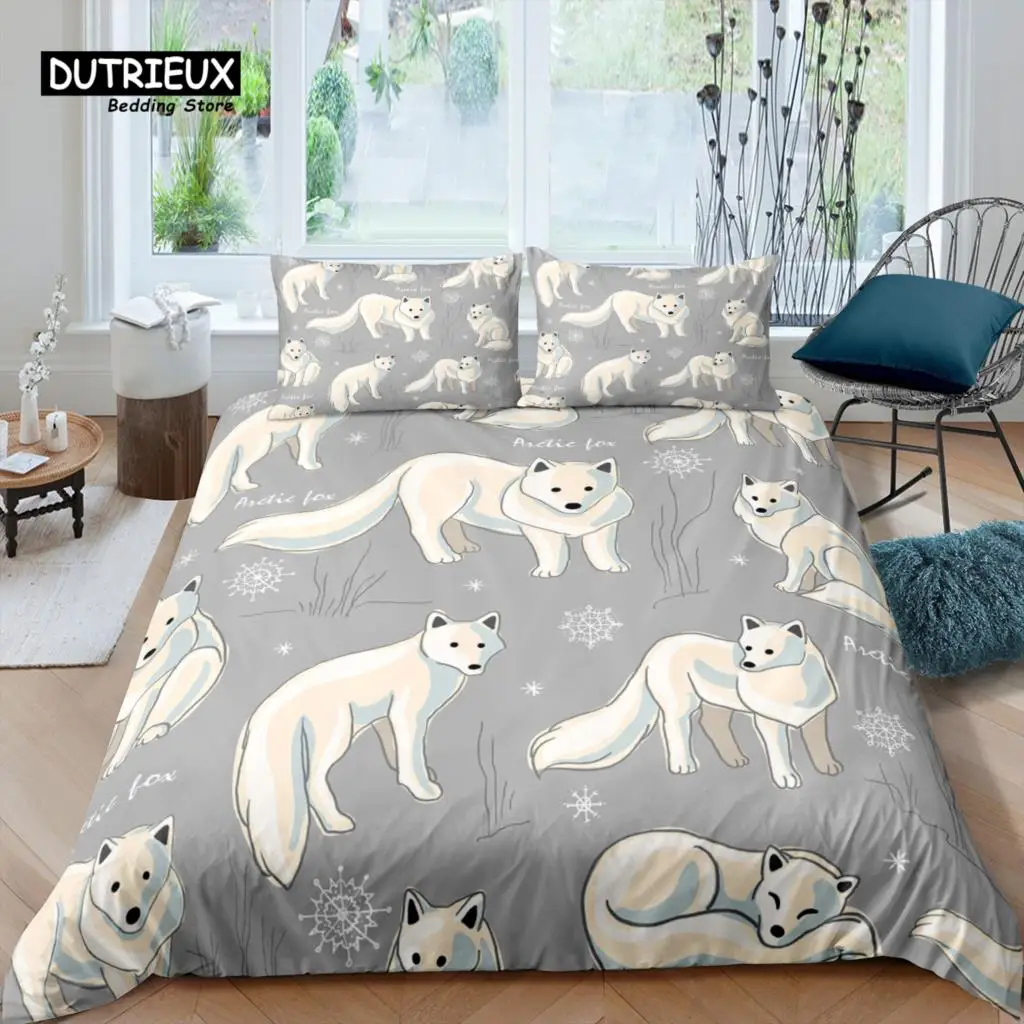 Home Living Luxury 3D Polar Bear Bedding Set Duvet Cover Pillowcase Kids Bedding Set Queen and King EU/US/AU/UK Size