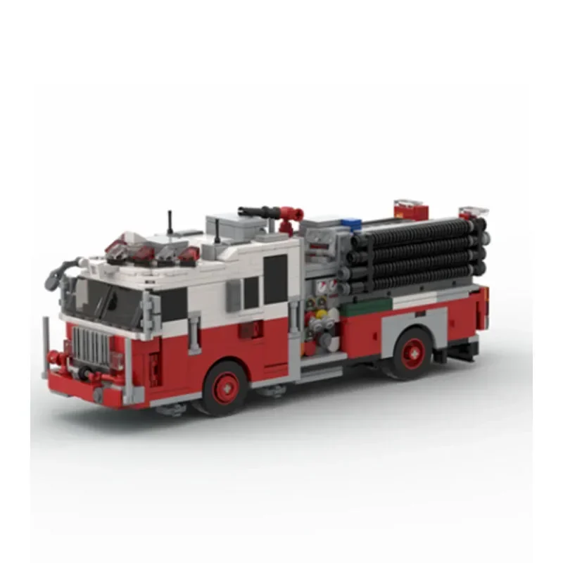 

MOC-118429 Ladder Fire Truck New York - Engine 34 Hell's Kitchen 948pcs Kids Building Block Toy DIY Christmas Birthday Present