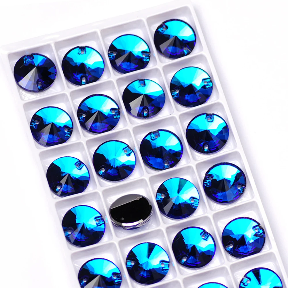 PUBRILEX Glas K9 Rivoli Runde Nähsteine mit abgeschrägten Kanten, aufnähbare Strasssteine in allen Farben für DIY-Kleidung, Kleider und Bekleidung. – Detail 7